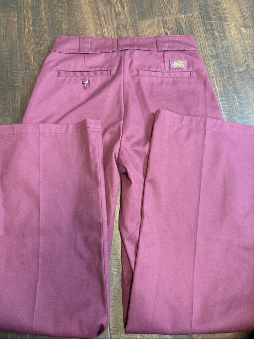 DICKIES NWT Wide Leg Burgundy Pants SIZE women’s 4 - Picture 6 of 6